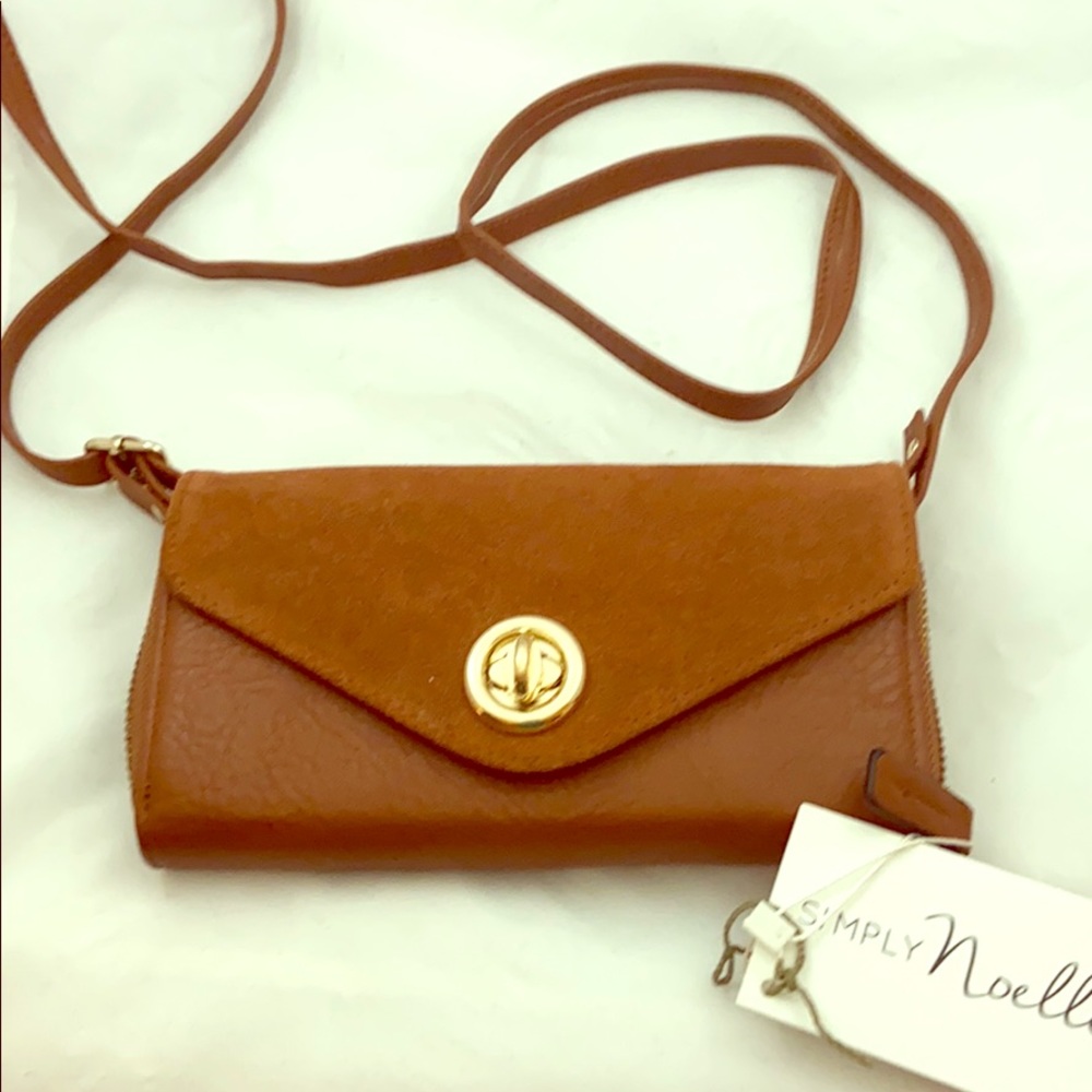 Simply Noelle Suede crossbody + Wristlet NWT